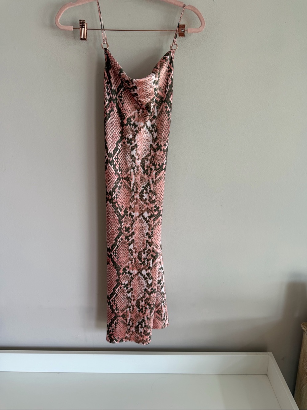 Victoria's Secret Pink Snake Print Cowl Neck Midi Slip Dress - Extra Small (XS)